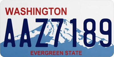WA license plate AAZ7189