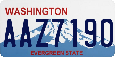 WA license plate AAZ7190