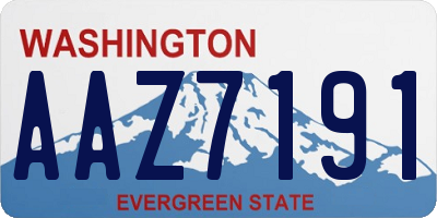 WA license plate AAZ7191