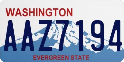 WA license plate AAZ7194