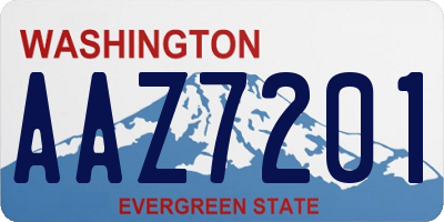 WA license plate AAZ7201
