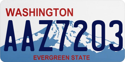 WA license plate AAZ7203