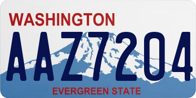 WA license plate AAZ7204