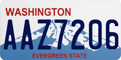 WA license plate AAZ7206