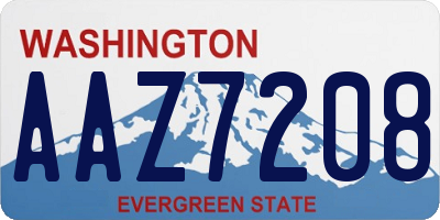 WA license plate AAZ7208