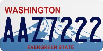 WA license plate AAZ7222