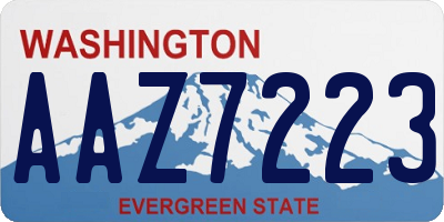 WA license plate AAZ7223