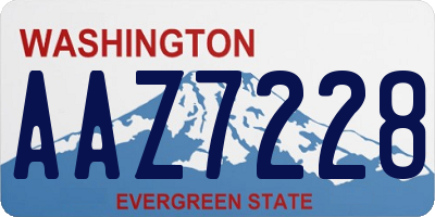WA license plate AAZ7228