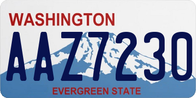 WA license plate AAZ7230