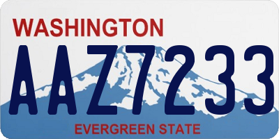 WA license plate AAZ7233
