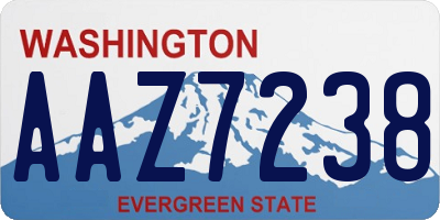 WA license plate AAZ7238