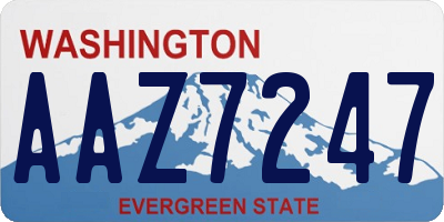 WA license plate AAZ7247