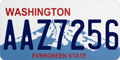 WA license plate AAZ7256