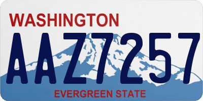 WA license plate AAZ7257