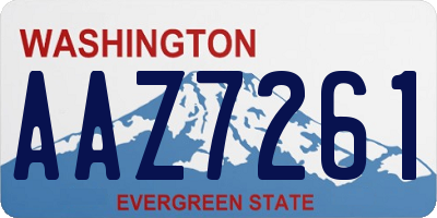 WA license plate AAZ7261