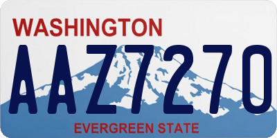 WA license plate AAZ7270