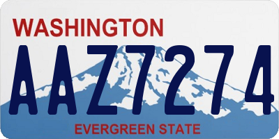 WA license plate AAZ7274