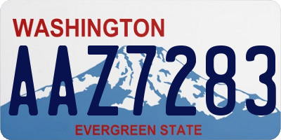 WA license plate AAZ7283