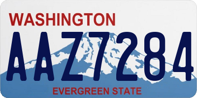 WA license plate AAZ7284