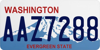WA license plate AAZ7288