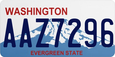 WA license plate AAZ7296