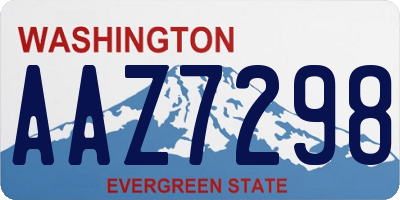 WA license plate AAZ7298