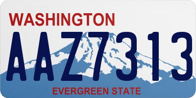 WA license plate AAZ7313
