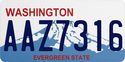WA license plate AAZ7316
