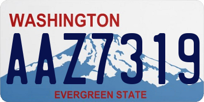 WA license plate AAZ7319