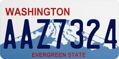 WA license plate AAZ7324
