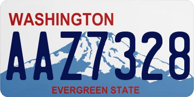 WA license plate AAZ7328
