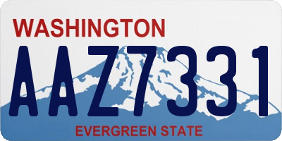 WA license plate AAZ7331