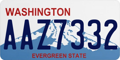 WA license plate AAZ7332