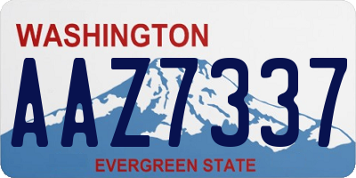WA license plate AAZ7337