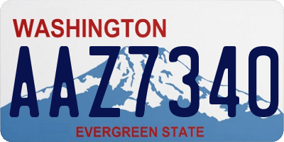WA license plate AAZ7340