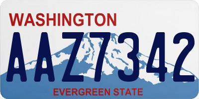 WA license plate AAZ7342