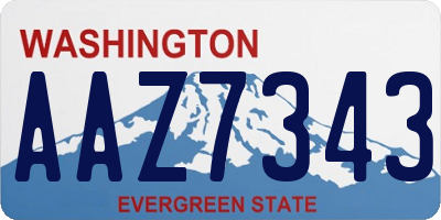 WA license plate AAZ7343