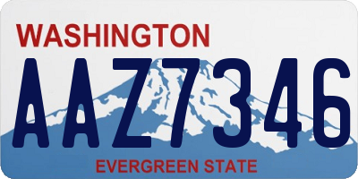 WA license plate AAZ7346