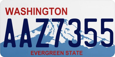 WA license plate AAZ7355