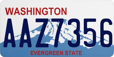 WA license plate AAZ7356