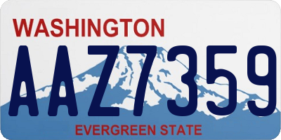 WA license plate AAZ7359