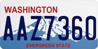 WA license plate AAZ7360