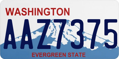 WA license plate AAZ7375