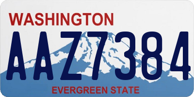 WA license plate AAZ7384