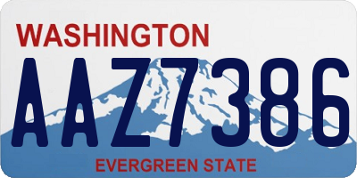 WA license plate AAZ7386
