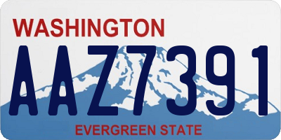 WA license plate AAZ7391