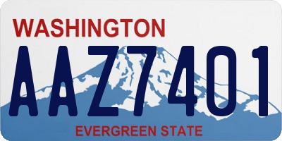 WA license plate AAZ7401