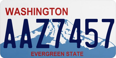 WA license plate AAZ7457