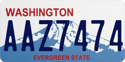 WA license plate AAZ7474