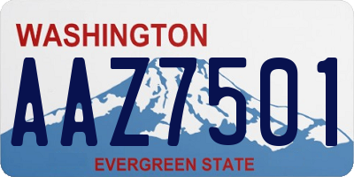 WA license plate AAZ7501